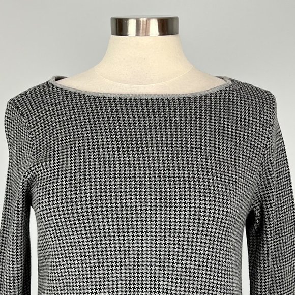 J Jill Houndstooth Sweater Dress Gray Knit Long Sleeve size Small - Picture 4 of 15